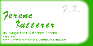 ferenc kutterer business card